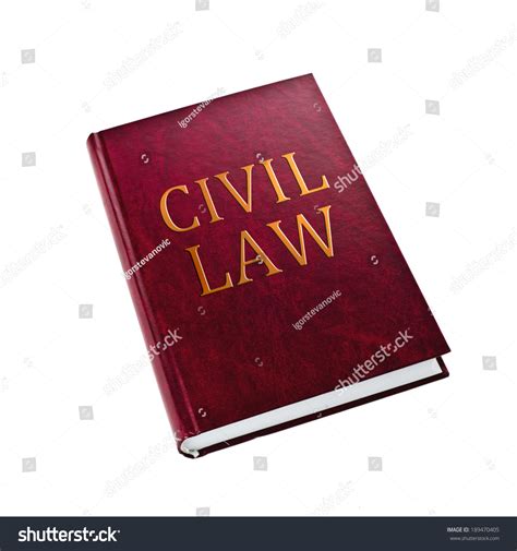 Civil Law Hardcover Book Isolated On White Background Stock Photo