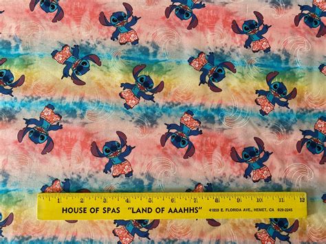 Disney Fabric Lilo Stitch Fabric Cotton Fabric Fat Etsy