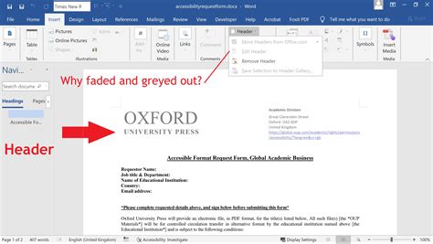 Microsoft Word Why Can T I Click On Edit Header That S Greyed And