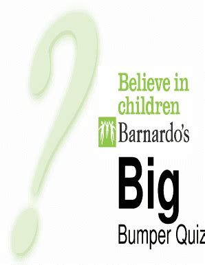 Fillable Online Barnardos Org Bumper Quiz Barnardos Fax Email Print