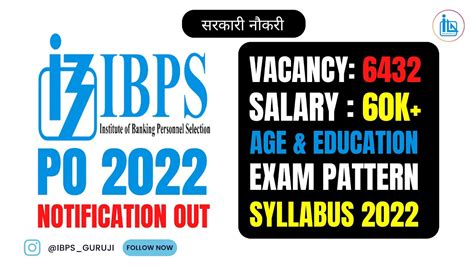 Ibps Po 2022 Notification Out Govt Job Ibps Po 2022 Full