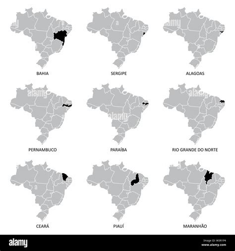 Mapa De Estados De Brasil Imágenes Recortadas De Stock Alamy