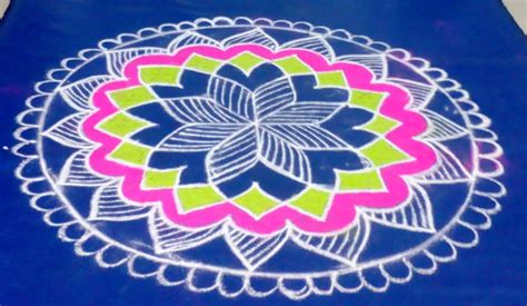 Festival kolam Deepavali - Diwali kolam with colors