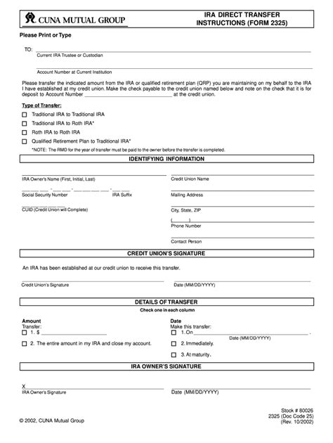 Ira Form 2325 2002 Fill And Sign Printable Template Online Us Legal