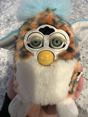 Furby Works Lite Blue Green Fur On Head With Variegated Fur On