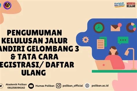 Penerimaan Mahasiswa Baru Jalur Seleksi Mandiri Poliban Ta20242025 Politeknik Negeri Banjarmasin