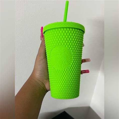 Starbucks Dining Trading Starbucks Neon Green Studded Tumbler