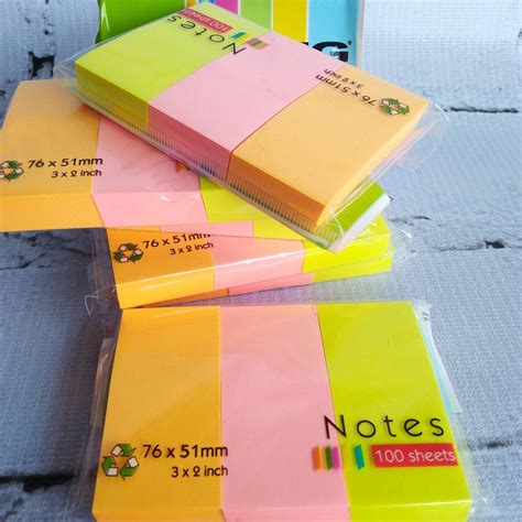 Jual Pembatas Buku Sticky Note Memo Stick Kertas Tiga Warna Murah