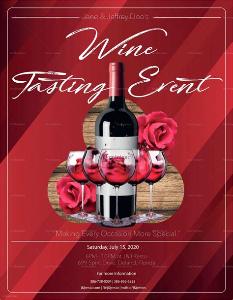 Wine Tasting Flyer Template Free