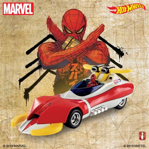Action Figures SDCC 2019 Mattel Marvel Spider Man Hot Wheels Spider Machine GP 7 Toys Hobbies