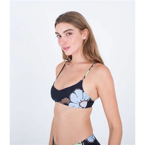 Hurley Big Bloo Bralette Bikini Top Blue Dressinn