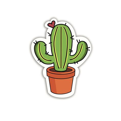 Cactus Sticker Autocollant Cactus Mignon Autocollant Etsy