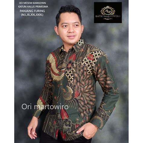 Jual IJO MESEM KAMULYAN MARTOWIRO BAJU KEMEJA BATIK PRIA SOLO LENGAN