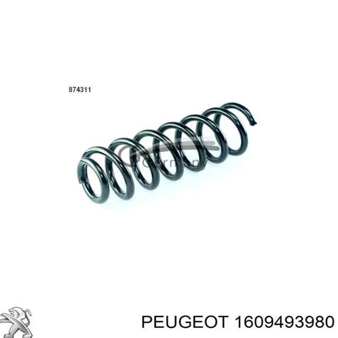 1609493980 PEUGEOT CITROEN muelle de suspensión eje trasero