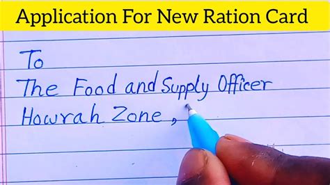 How To Write An Application For A New Ration Card Application For New