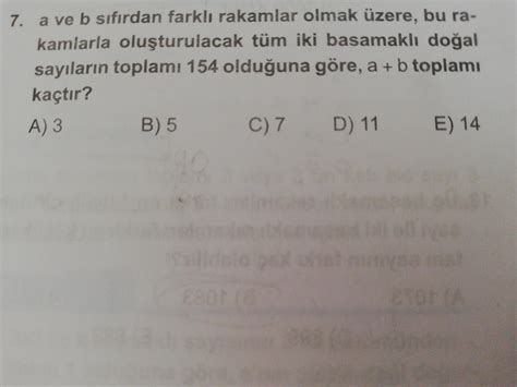 A ve b sıfırdan farklı rakamlar olmak üzere Eodev