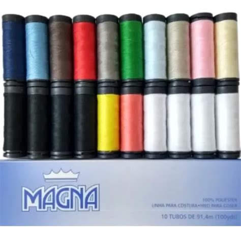 Linha Costura Magna 100 Poliéster 20 Tubos Várias Cores MercadoLivre