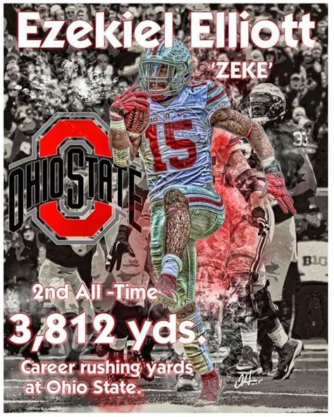 Ezekiel Zeke Elliott Ohio State Vs Michigan Buckeye Nation Ohio