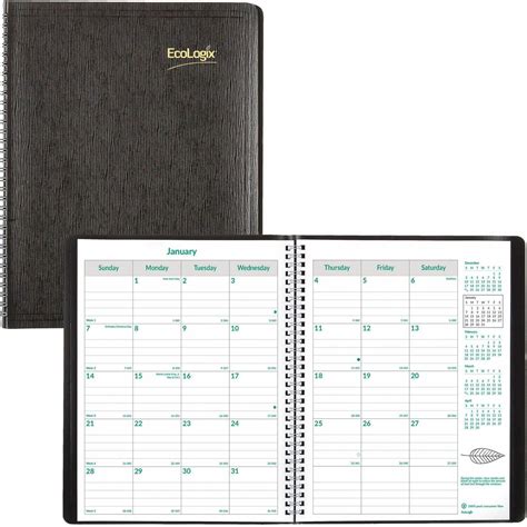 Brownline Ecologix 14 Month Monthly Planner 11 X 8 1 2 English Christie S Office Plus