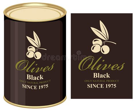 Tin Can With Label Of Black And Green Tea Stock Vector Illustration