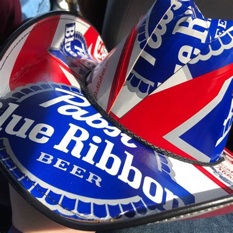 Beer Box Cowboy Hats Made From Recycled Pabst Blue Ribbon Beer Boxes