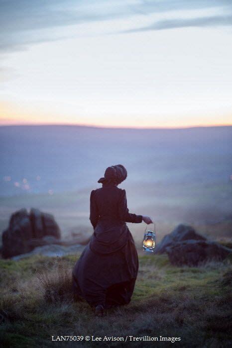 Lee Avison Victorian Woman Holding Lantern In Countryside Women