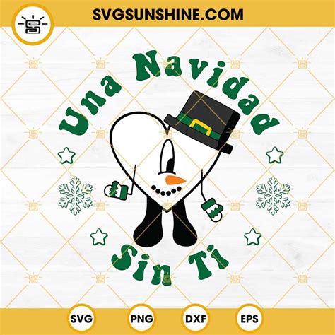 Bad Bunny Christmas Svg Una Navidad Sin Ti Svg Bad Bunny Heart