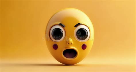 Surprised Emoji A D Rendering Of The Iconic Emoji With A Shocked