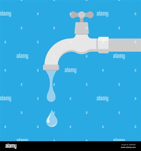 Water Tap With Drop Isolated On Background Vector Illustration Eps 10