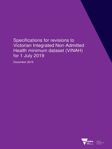 Fillable Online Health Vic Gov Specifications For Revisions To