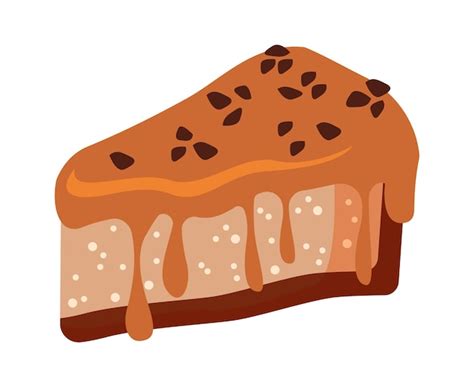 Pastel de chocolate comida dulce ilustración vectorial Vector Premium