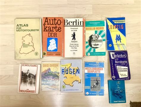 11 ALTE LANDKARTEN Stadtplan Autoatlas Straßenkarte DDR und BRD