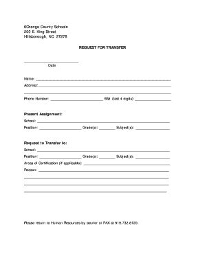 Fillable Online Transfer Request Form Docx Tica User Manual Fax Email