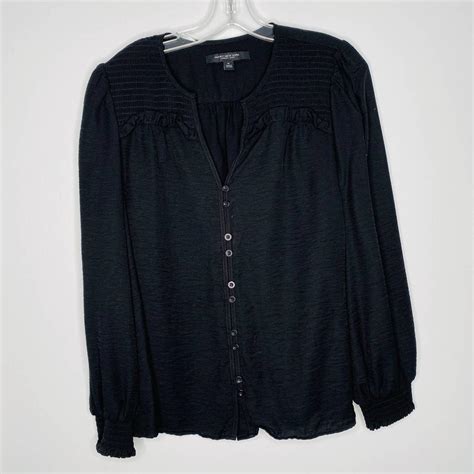 Marc New York Black Long Sleeve Button Down Top Depop