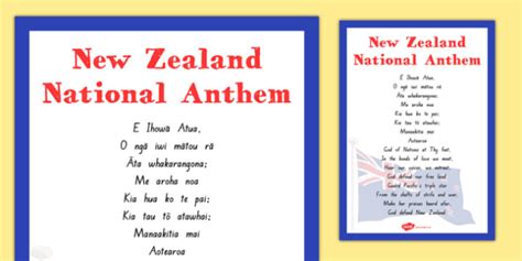 NZ National Anthem Māori Lyrics - God Defend New Zealand