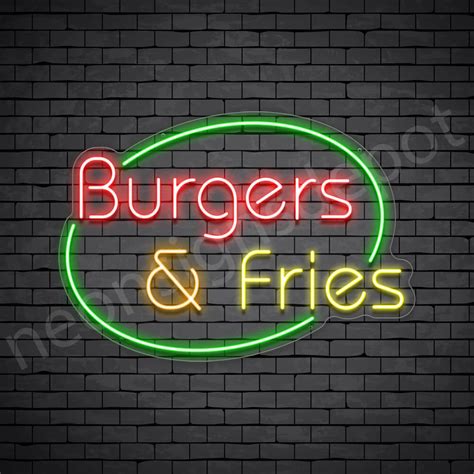 Burger Fries Neon Sign Neon Signs Depot