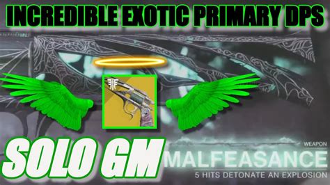 Incredible Exotic Primary Dps Malfeasance Lucky Pants Combo Solo