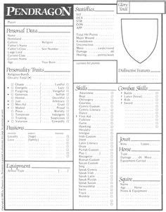 Rpg Jdr Fiches De Personnages