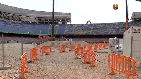 Laporta visita las obras de remodelación del Camp Nou Hoy es