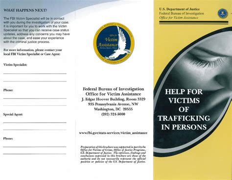 Help For Victims Of Trafficking Brochure — Fbi