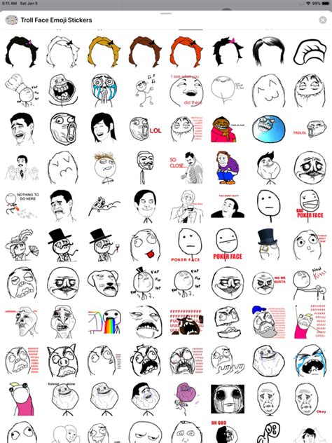 Télécharger Troll Face Emoji Stickers Pour Iphone Ipad Sur Lapp