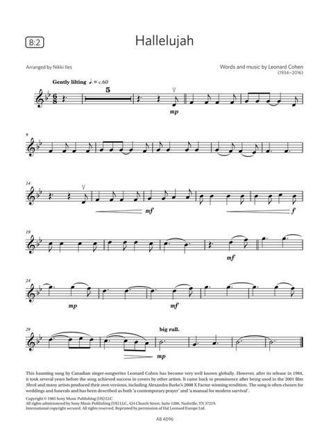 Hallelujah (ABRSM Violin Exams from 2024, Grade 2, B:2) (arr. Nikki ...