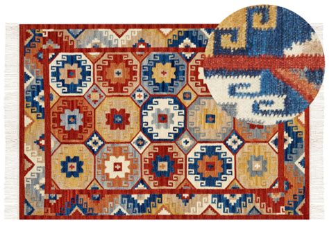 Dywan wełniany kilim 160x230 cm wielokolorowy 115034 sklep BRW