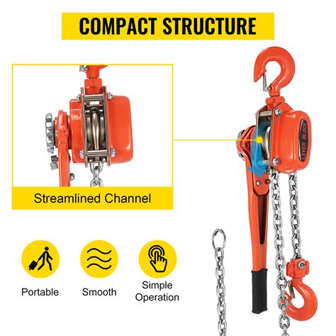 Vevor Manual Lever Chain Hoist Lbs Chain Come Along Feet