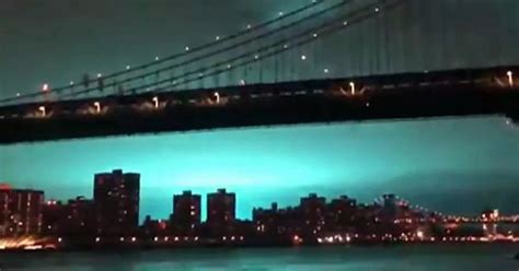 Mysterious Bright Blue Light Illuminates New York City Skyline After