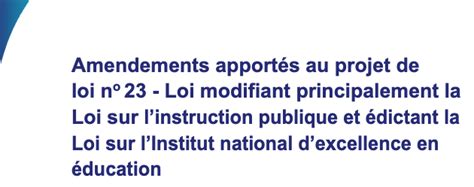 Mise En Uvre Du Projet De Loi Fcpq