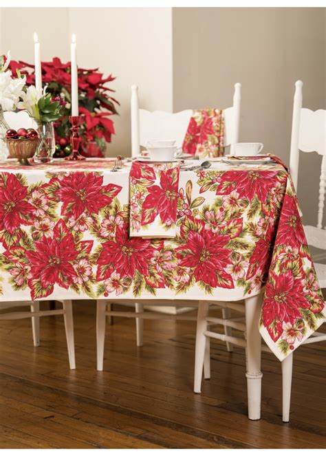 Poinsettia Tablecloth 60” X 90” Nostalgia