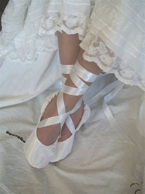 White Satin Ballet Bridal Shoes, White Ballerina Bridal Slipper,white ...