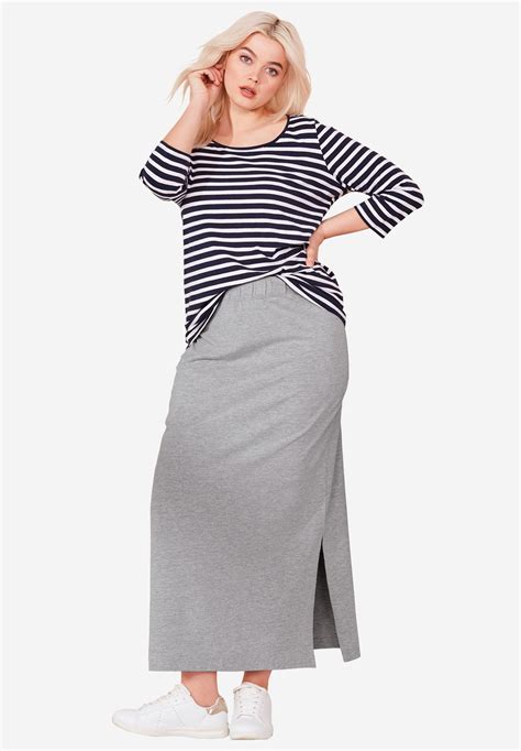 Knit Maxi Skirt By Ellos® Plus Size Skirts Woman Within