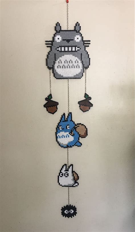 My Neighbor Totoro Perler Wall Decor In 2024 Perler Bead Art Totoro
